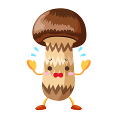 焦るかわいいマツタケのイラスト