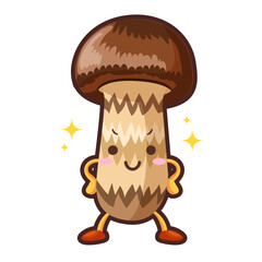 かわいいマツタケのキャラクターのイラスト