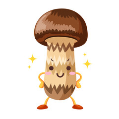 かわいいマツタケのキャラクターのイラスト