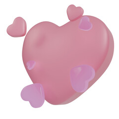 3D Pink Heart, Valentine Days Icon