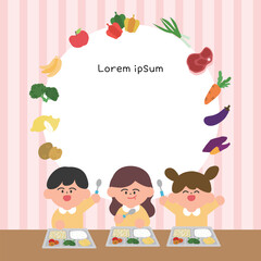 Kindergarteners eating