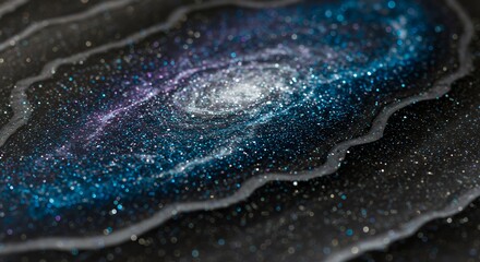 Fototapeta premium Abstract Glitter Swirls on Dark Background