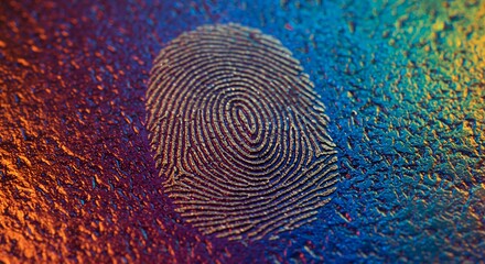 Fingerprint on Textured Colorful Background