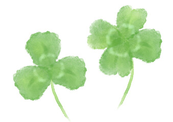水彩で描いたクローバーのイラスト