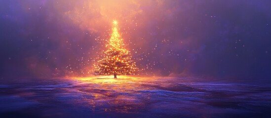 Obraz premium Magical Christmas Tree in Winter Wonderland