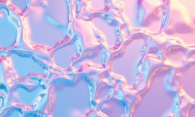Abstract liquid texture with soft pastel hues reflecting light creatively.