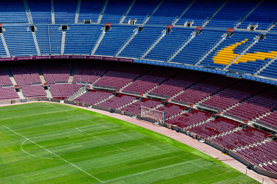 Barcelona, Spain - May 28, 2016: Camp Nou. View of the Camp Nou. The stadium of Football Club Barcelona team.