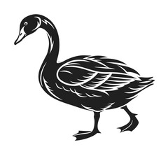Duck icon black on white background. Adobe Illustrator Artwork