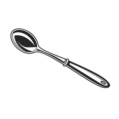 Spoon icon black on white background. Adobe Illustrator Artwork