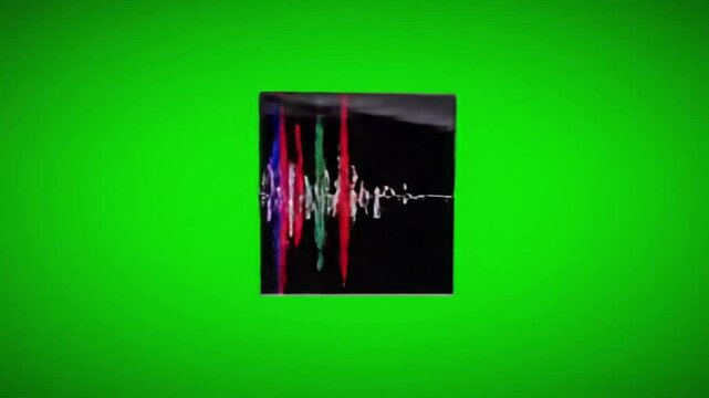 3D Abstract Audio Visualizer Cube on Green Screen &ndash; Sound-Reactive Loop Animation for Music Videos, VJ, and Chroma Key Overlays

