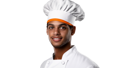Smiling Arab Chef Portrait Isolated, Cut Out Transparent