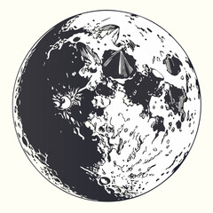 Moon design vector white background