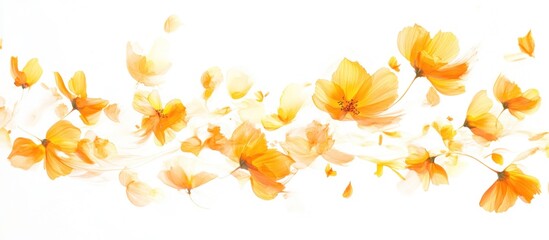 Fototapeta premium A Stunning Panorama of Orange Flowers in Motion