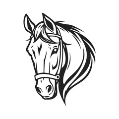 Fototapeta premium Horse head silhouette, horse head logo, animal emblem, horse symbol, vector illustration