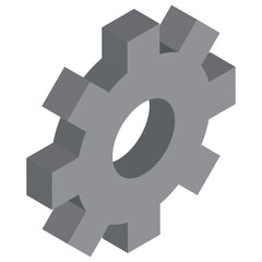 歯車　アイソメトリック　イラスト　