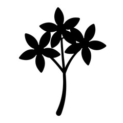 A Simple Black Silhouette of a Cluster of Five Petal Flowers