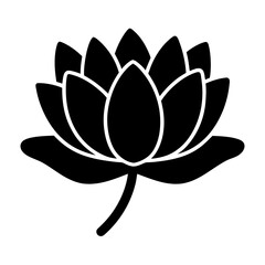 Elegant Black and White Lotus Flower Illustration for Print and Digital Use