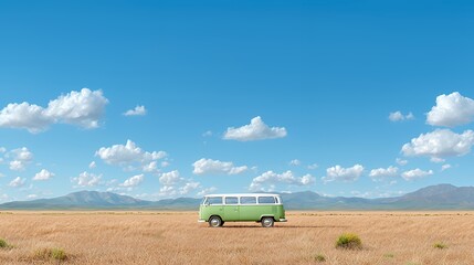 Green Van in Field