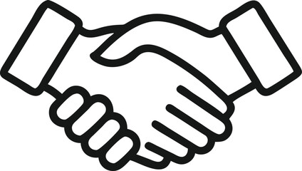 Obraz premium Simple Line Art Illustration of a Business Handshake