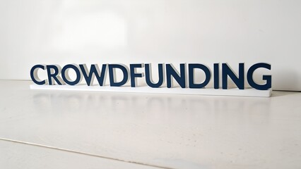 Empowering dreams with Crowdfunding a symbol of collective support and community projects on a white desk against a