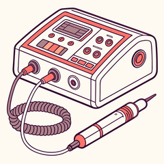 Creative Nerve Conduction Velocity Machine Vector Illustration | Detailed NCV Equipment Icon for Neurology, EMG, and Diagnostic Testing Graphics