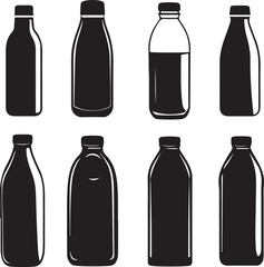 vector set of bottles
