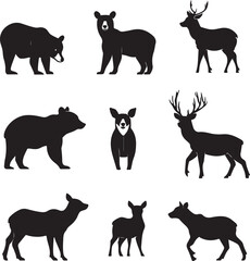 animals silhouettes vector