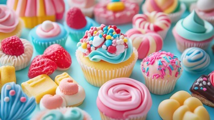 Colorful Cupcake Display