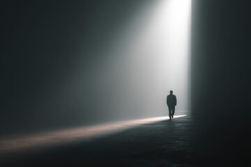 Solitary Figure: A Dramatic, Light-Filled Path