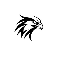 Obraz premium The Majestic Eagle's Gaze: A striking, close-up of an eagle's head, with a piercing gaze and powerful beak, embodying strength and freedom in stark black and white.