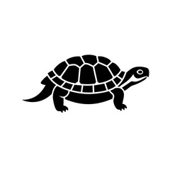 Black Turtle Silhouette: A sleek silhouette of a turtle, showcasing its shell pattern and sturdy limbs, evoking a sense of patience and resilience.