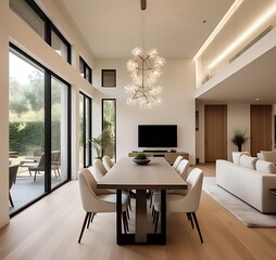 open layout living and dining area with 