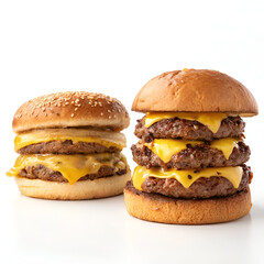 hamburger on white background