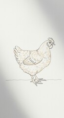 Elegant Sketch of a Beige Hen