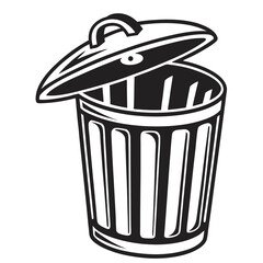 Trash can garbage can rubbish bin icon vector black on white background.
Adobe Illustrator Artwork