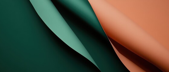 Colorful textured paper background in green and peach tones, ideal for design projects, scrapbooking, and creative arts, showcasing depth and elegance.