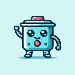 Hightech Mascot Robot avatar cartoon character vector for futuristic technology illustration, artificial ai android bot assistant mascot icon, digital humanoid companion cute cyborg graphic
