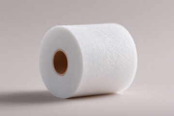 white gauze bandage unrolled gracefully across plain background