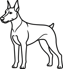doberman pinscher dog outline icon vector on transparent background