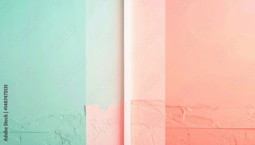 Poster dynamic color block design studio space digital artwork modern environment side view abstract concep