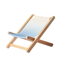 Minimalist Fold Away Wooden Beach Chair with a Slee Isolated on Transparent Background