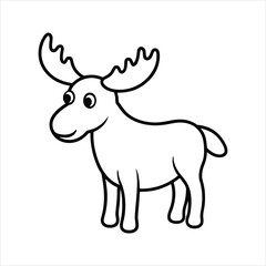 Fototapeta premium Moose cartoon vector illustration