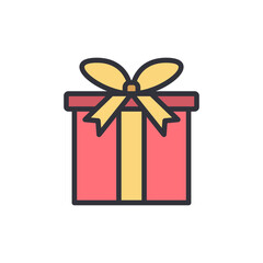 Celebration Gift Box With Festive Ribbon On Transparent Illustration