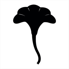 Obraz premium Silhouette of a stylized flower with prominent petal details and curved stem