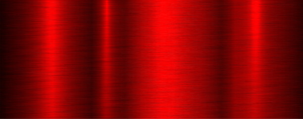 Red brushed metal texture background, shiny lustrous metallic pattern background