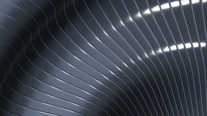 Abstract striped background, wavy dark gray stripes pattern, interesting spiral architectural minimal wallpaper.