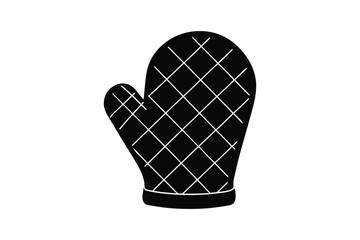 Silhouette art illustration of an oven mitt.eps