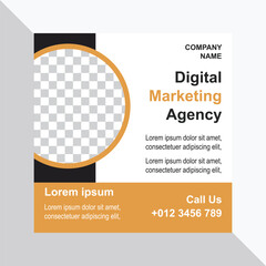 Business webinar marketing agency social media post design and web template square flyer design