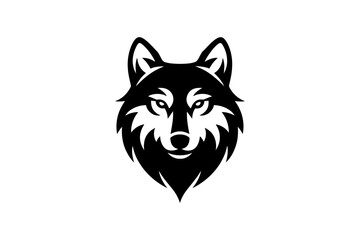 Black wolf head vector illustration animal design