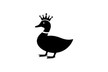 Queen duck illustration bird with crown vector art